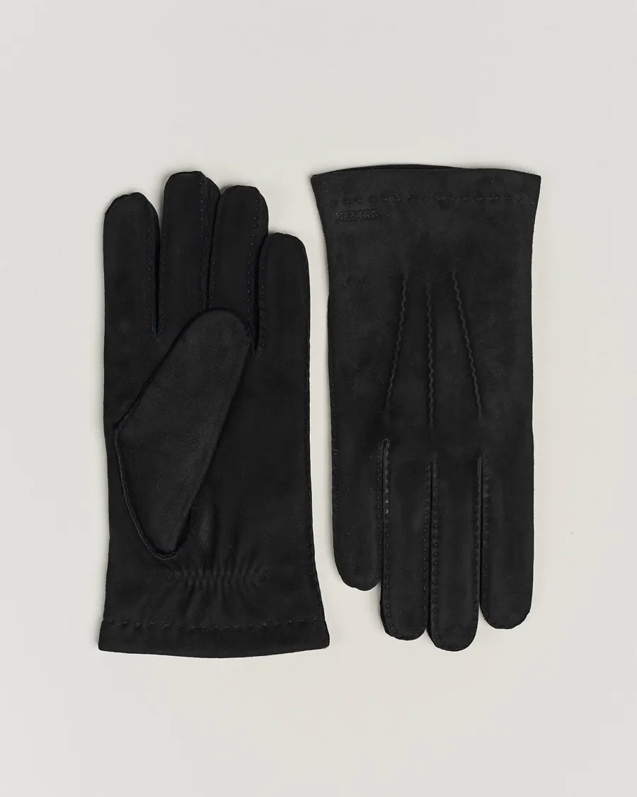 Arthur Wool Lined Suede Glove Black