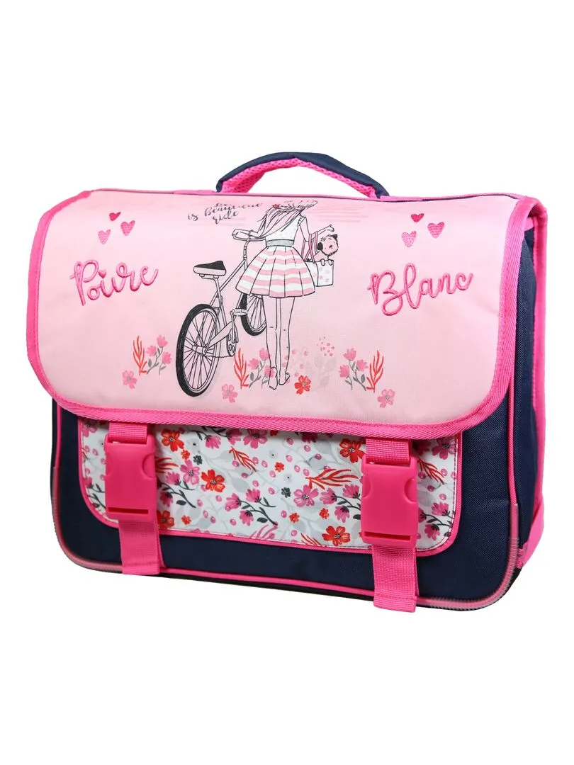 BAGTROTTER Cartable 38 cm Poivre Blanc Rose Vélo - Rose