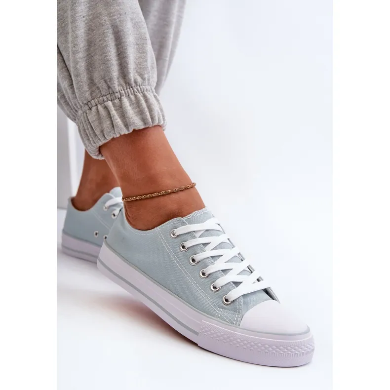 Baskets basses Material Classic pour femmes, menthe, Lennabella bleu