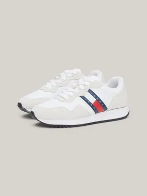 Baskets de running en daim multitextures | Blanc | Tommy Hilfiger