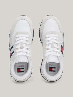 Baskets de running en daim multitextures | Blanc | Tommy Hilfiger