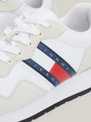 Baskets de running en daim multitextures | Blanc | Tommy Hilfiger