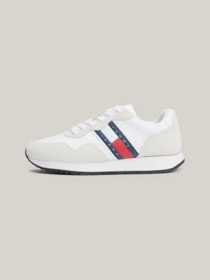 Baskets de running en daim multitextures | Blanc | Tommy Hilfiger