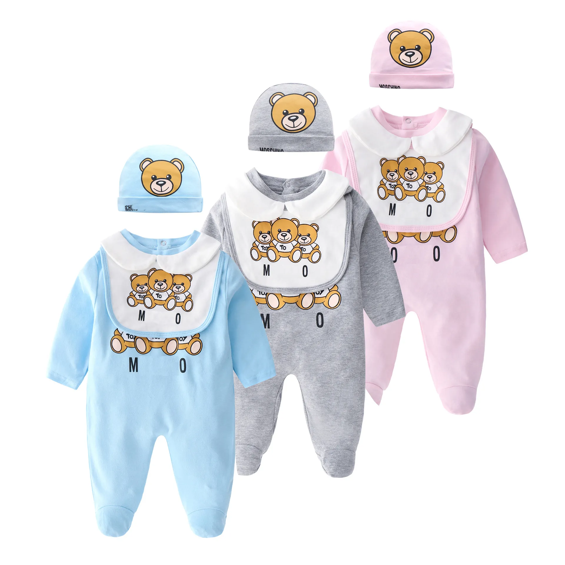 Bébé Barboteuses Printemps Automne Vêtements Nouveau Né Fille Garçon Côtelé Vêtements Tricoté Coton Barboteuse Combinaison Solid