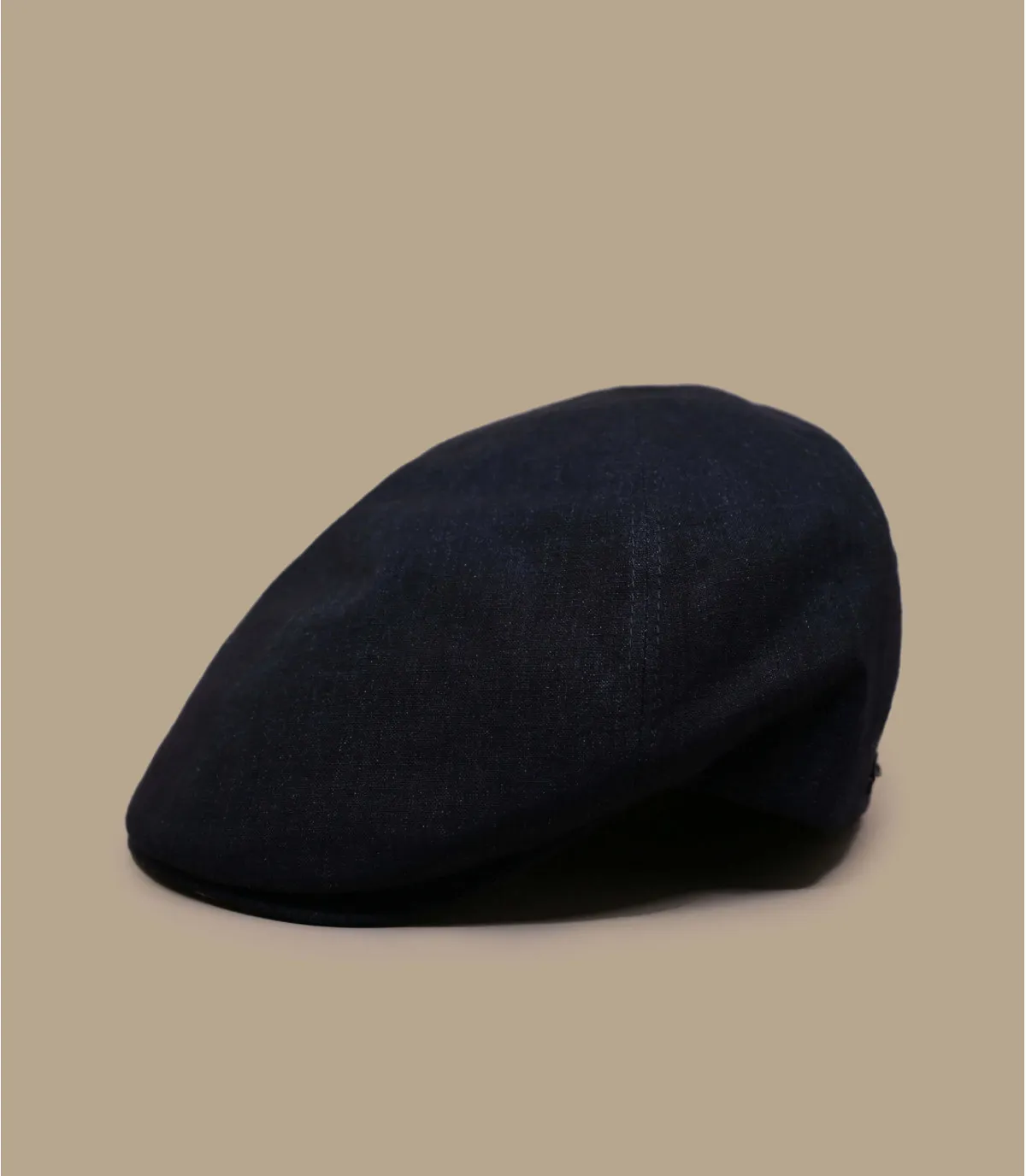 Béret casquette lin noir herman - Woodstock Linen black Herman Headwear : Headict