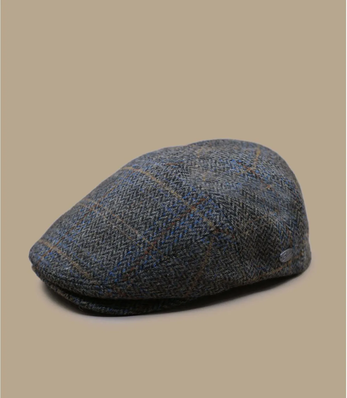 béret casquette plate marron - Lou oak plaid Bailey : Headict