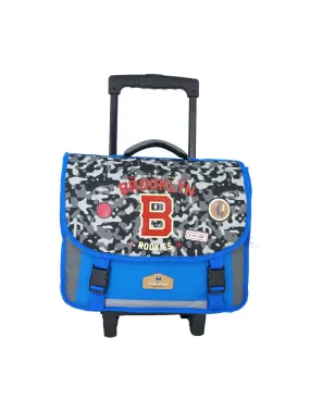 Cartable a roulettes Pol Fox Ref 46850 Brooklyn Bleu 38*18*37 cm