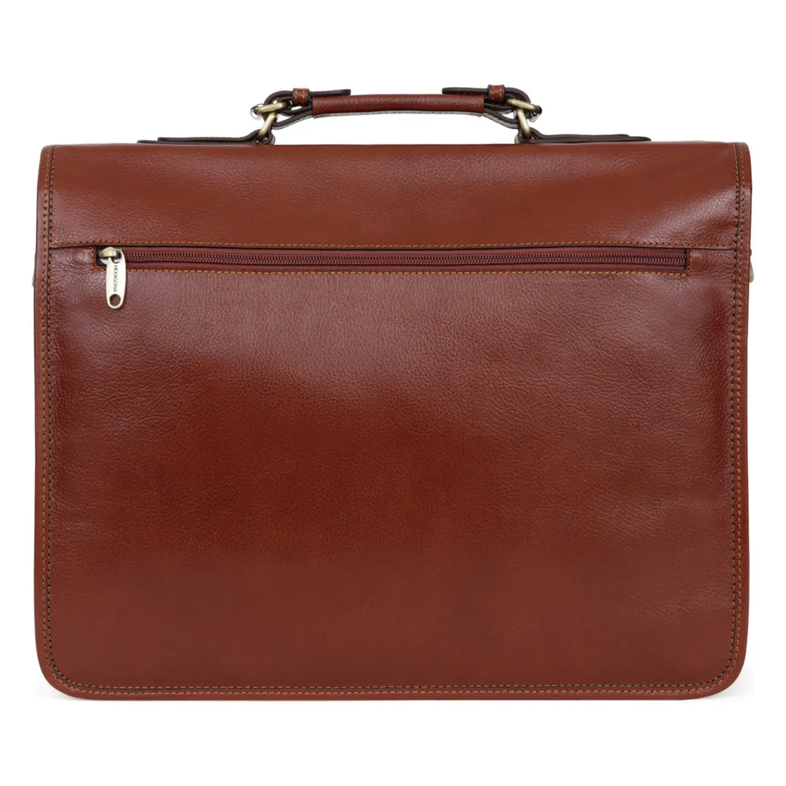 Cartable A4 Cuir REPUBLIQUE Marron Kai | 3 Suisses