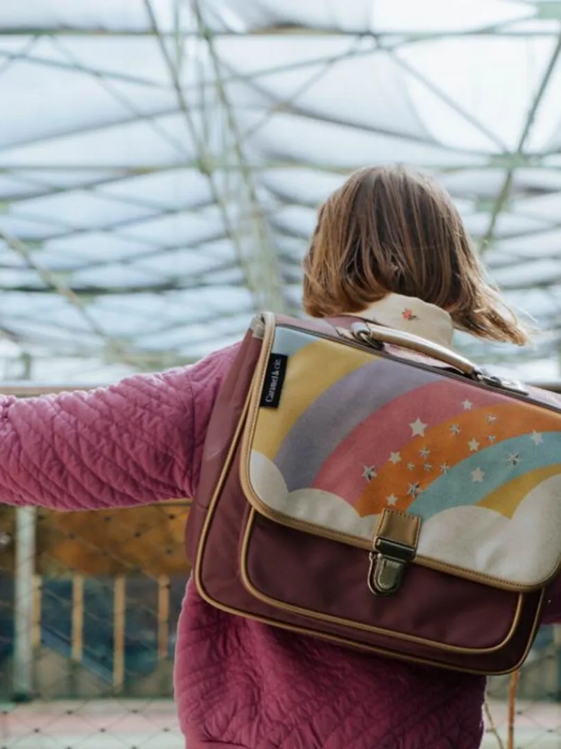 Cartable maternelle Arc-en-ciel étoilé - Rose