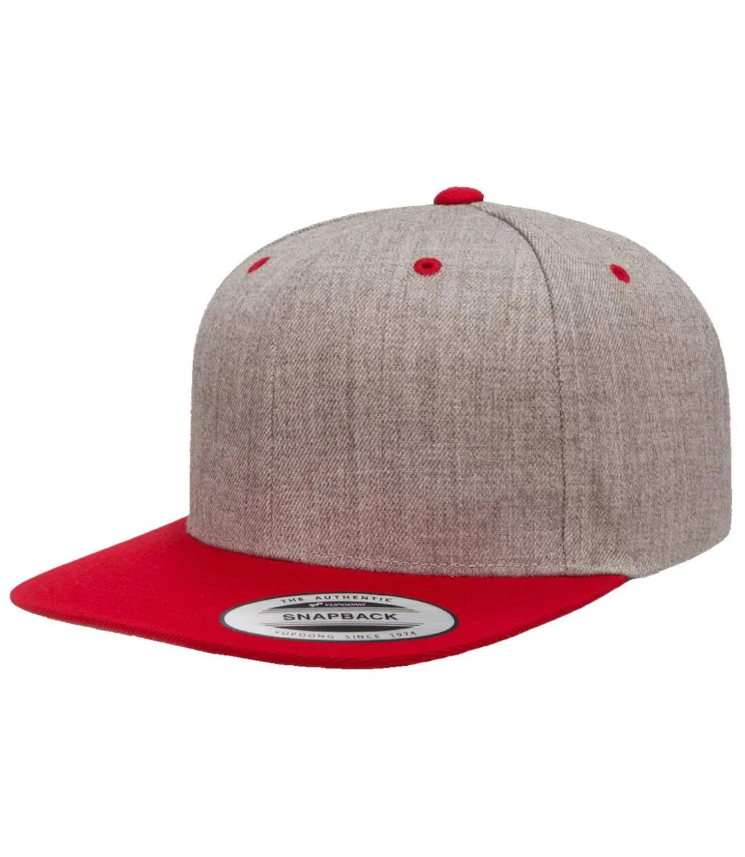 Casquette ajustable classique homme gris / rouge Yupoong