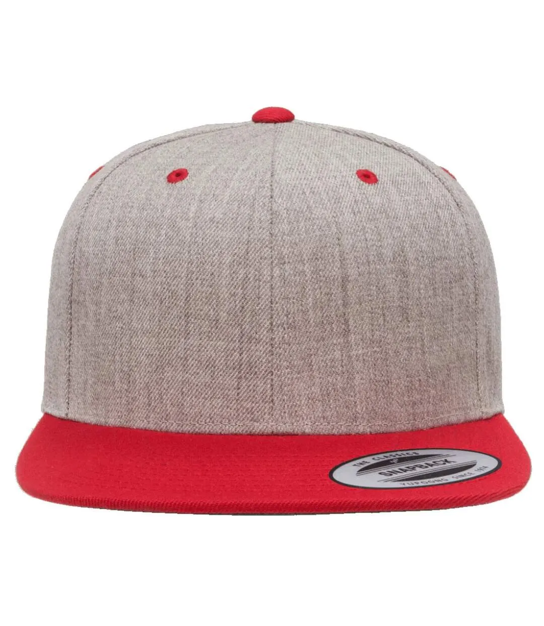 Casquette ajustable classique homme gris / rouge Yupoong