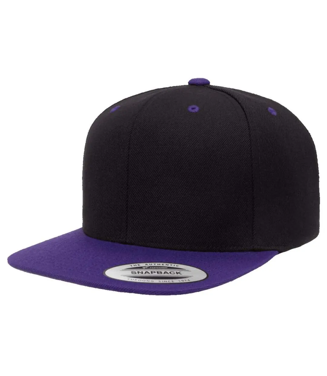 Casquette ajustable classique homme noir / violet Yupoong