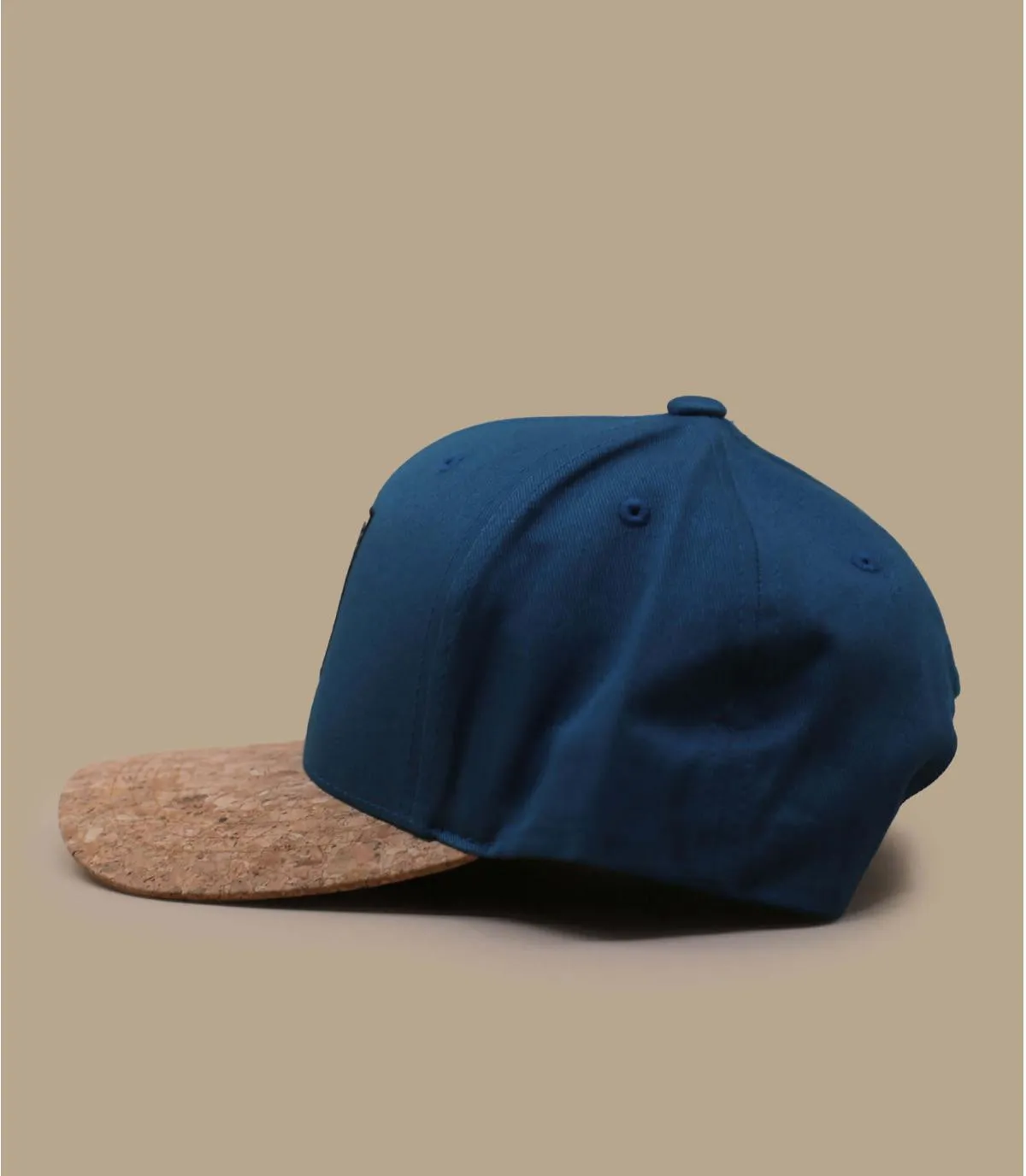 Casquette baseball bleu visière liège ours - Wakopa Cap roc blue Picture : Headict