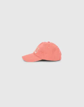 Casquette corail foncé avec broderie fille 