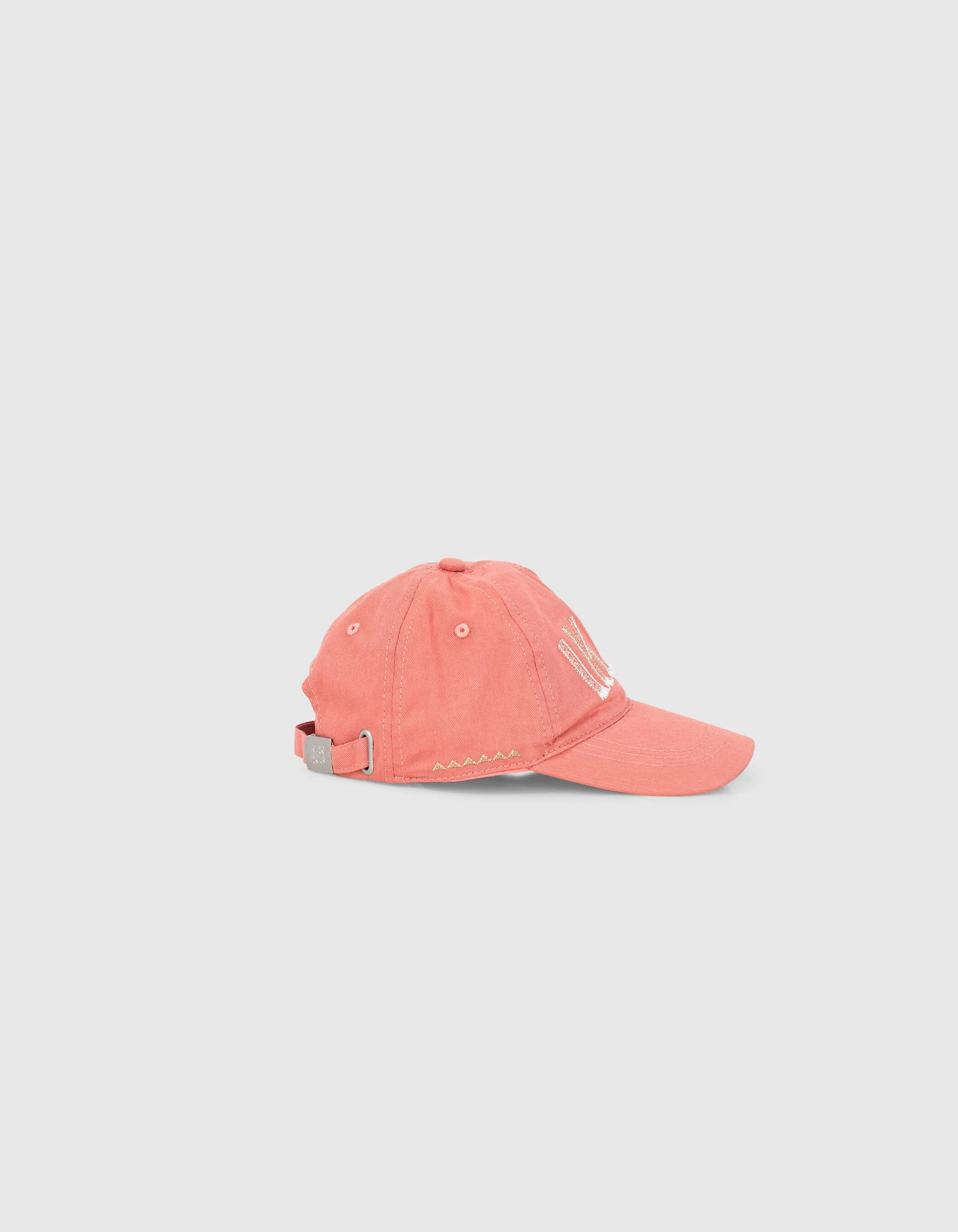 Casquette corail foncé avec broderie fille 