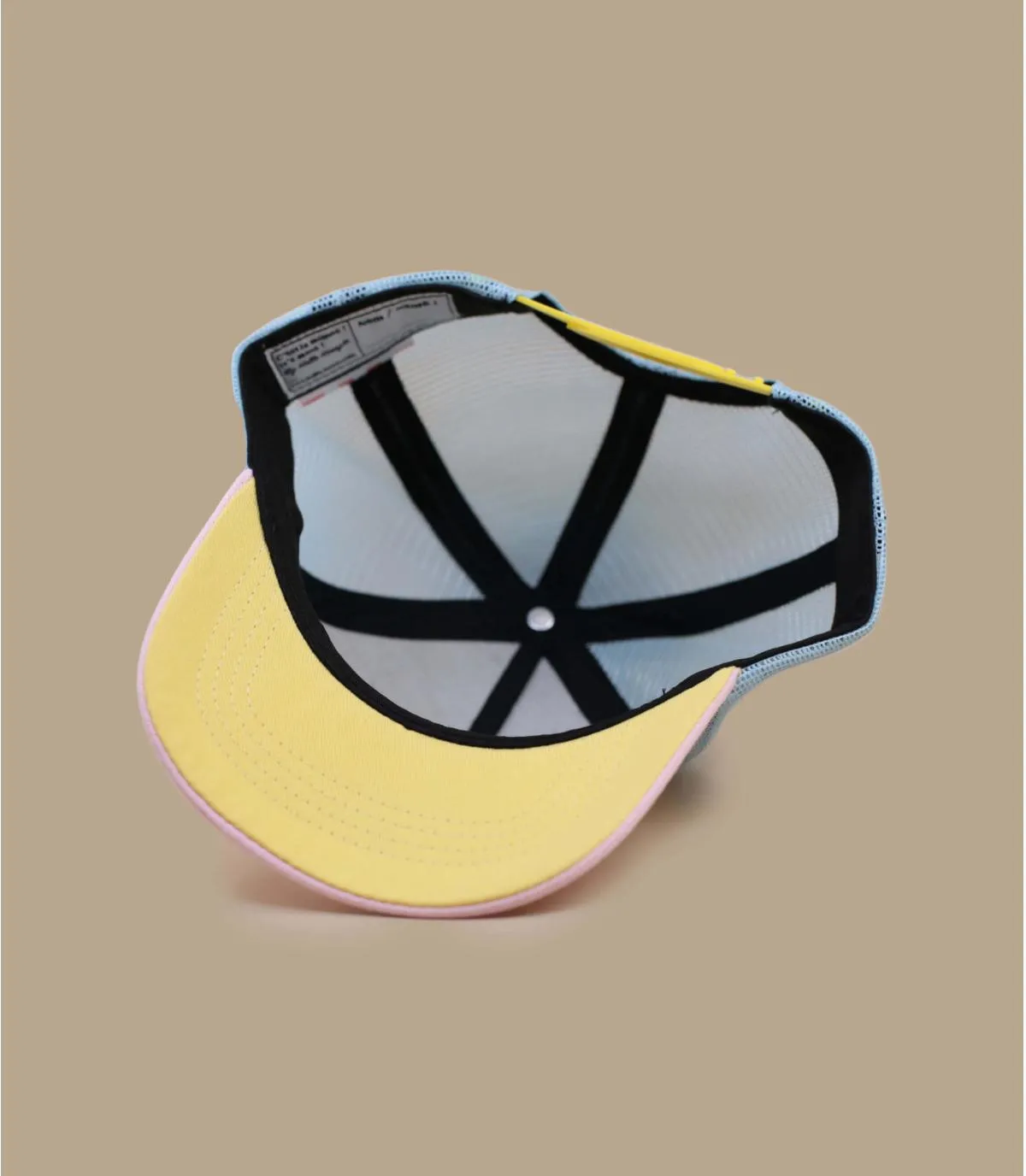 Casquette enfant trucker jaune bleue et rose - Casquette Trucker Mini Lollipop Hello Hossy : Headict