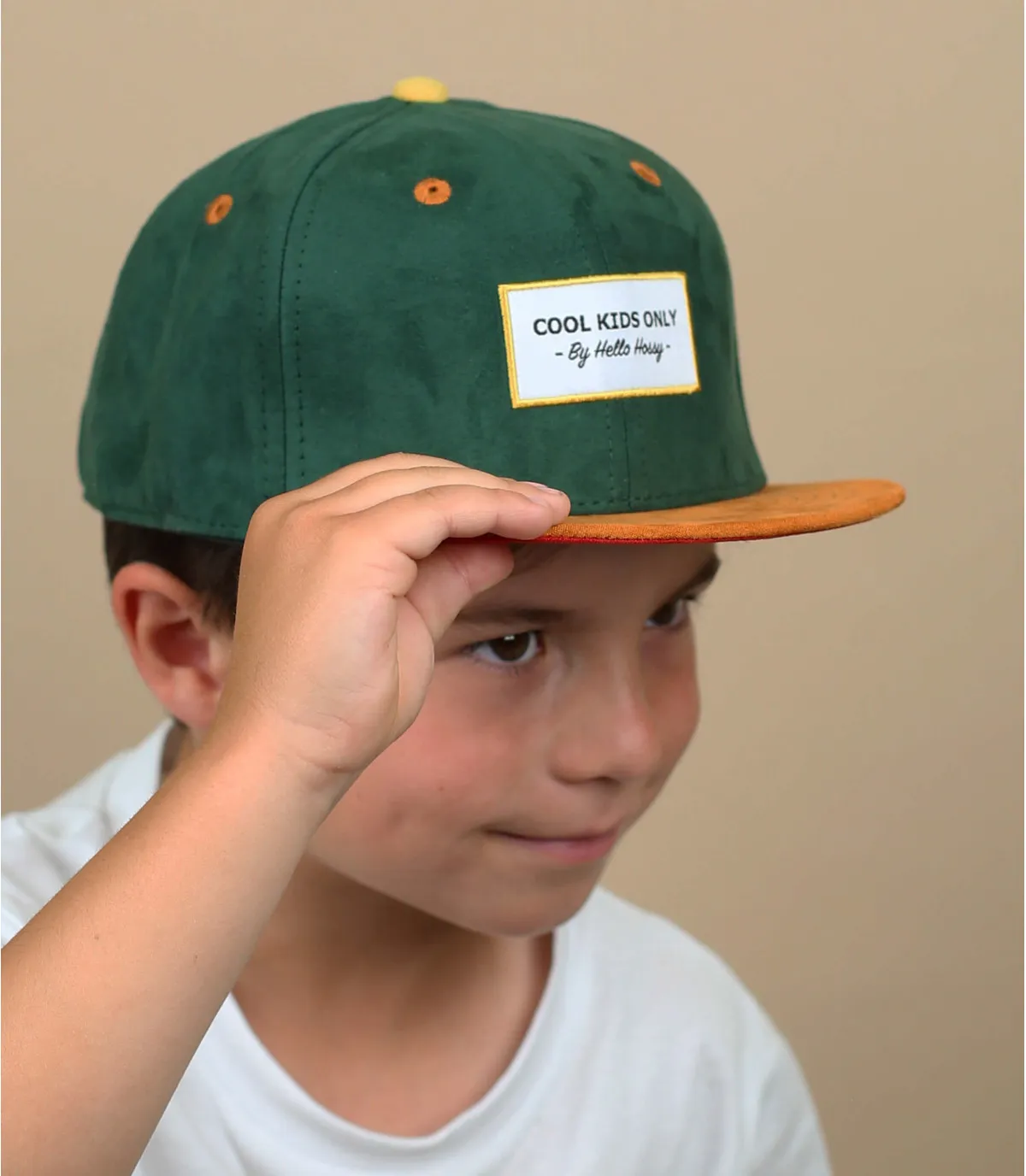 casquette enfant vert - Suede dark green Hello Hossy : Headict