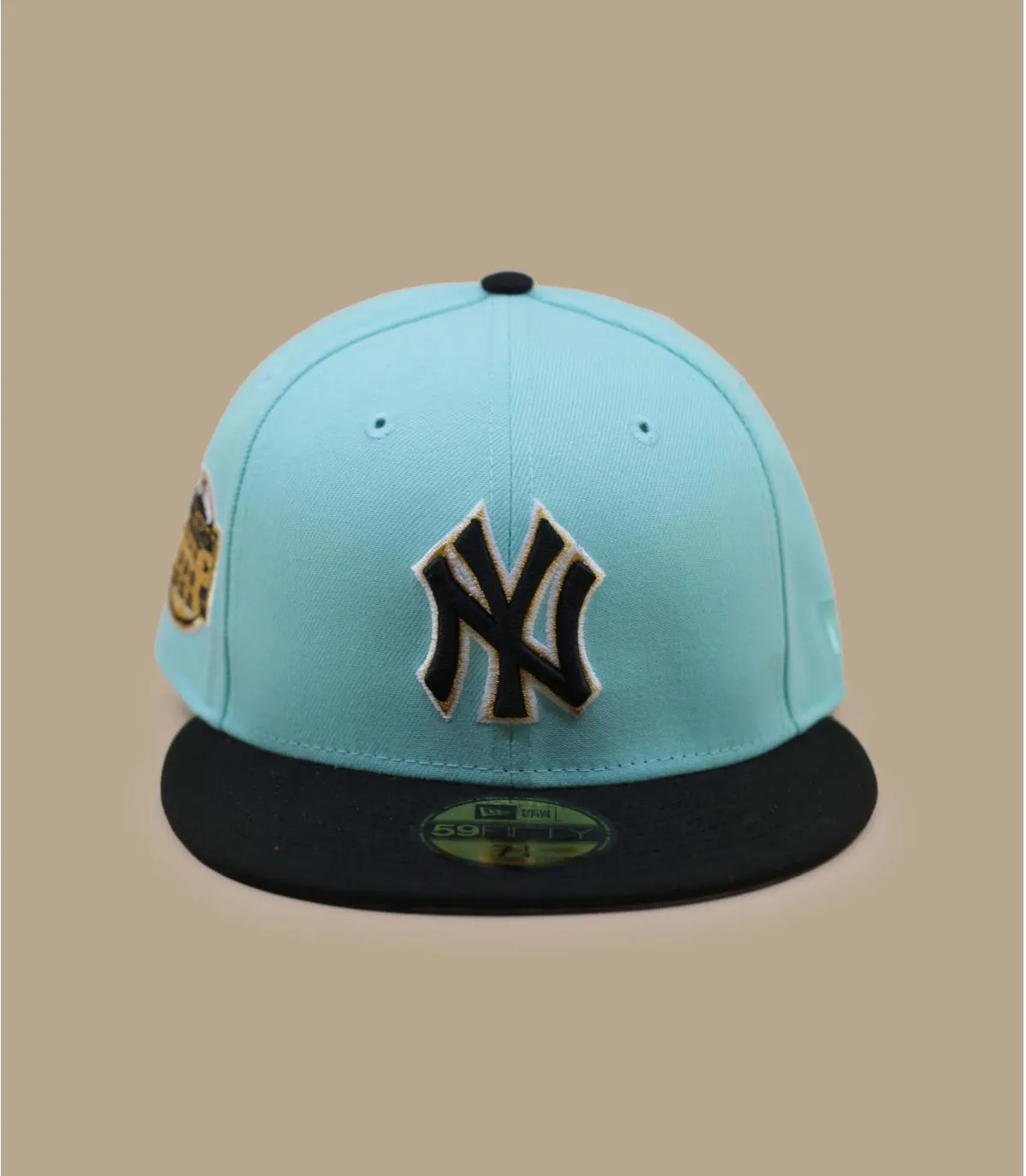 Casquette fitted bleue NY - Side Patch 59Fifty New York Yankees blue tint black New Era : Headict