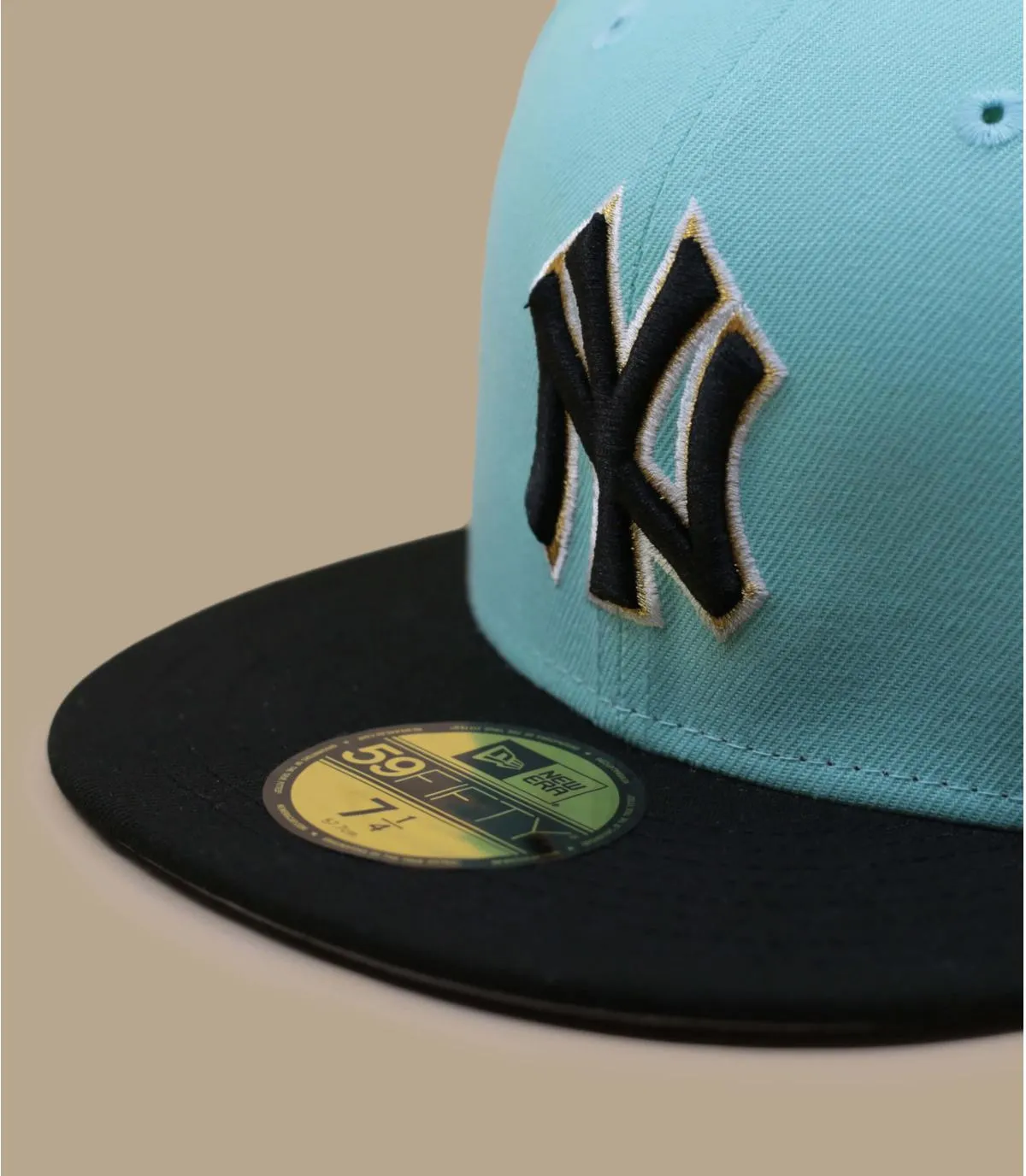 Casquette fitted bleue NY - Side Patch 59Fifty New York Yankees blue tint black New Era : Headict