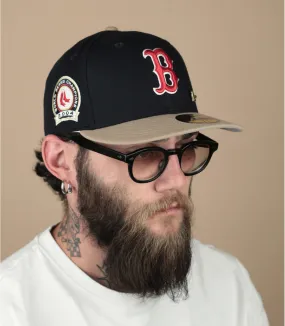 Casquette fitted Boston bleu marine patch - Casquette Varsity Pin 59Fifty Boston Red Sox New Era : Headict