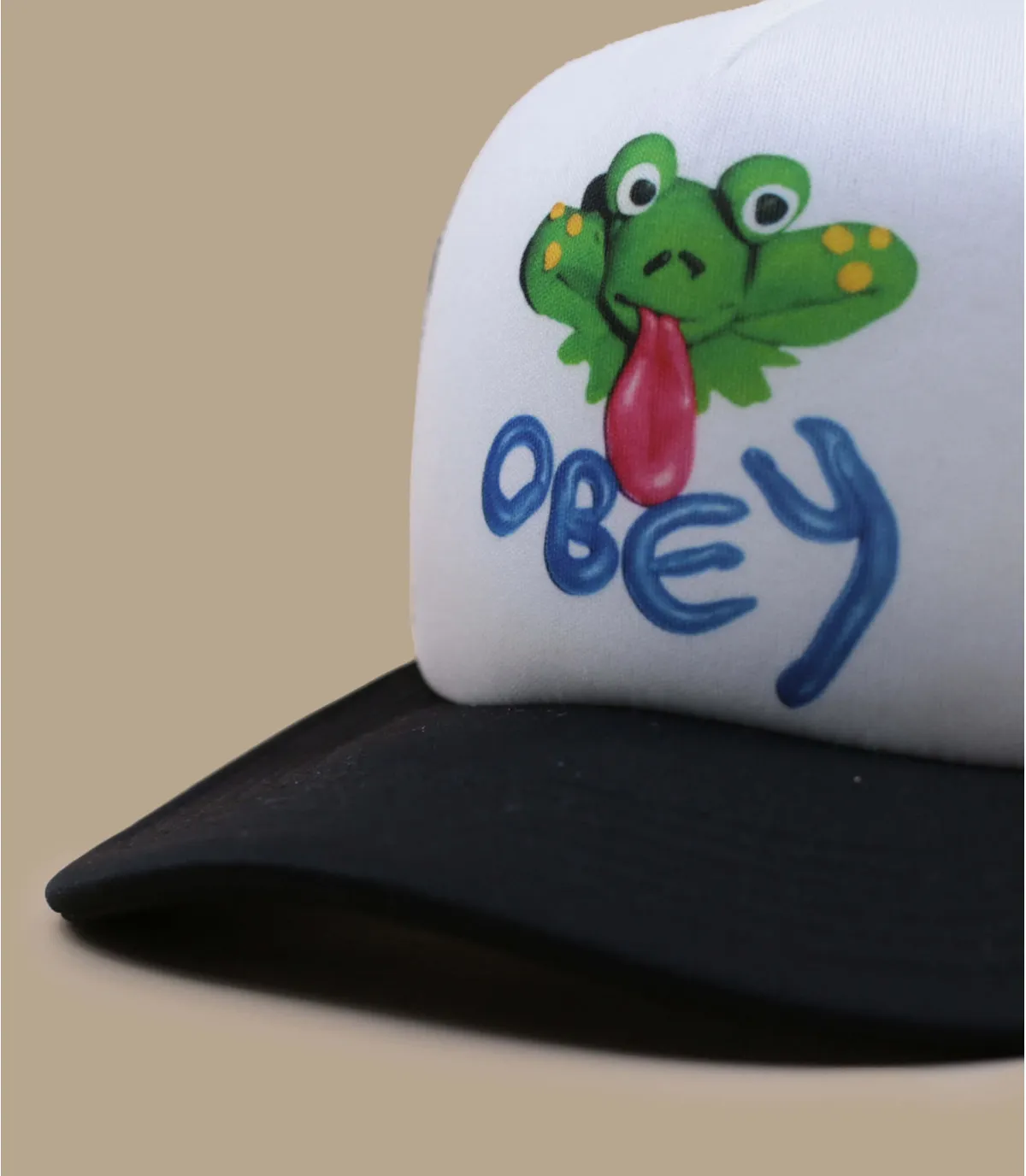 casquette trucker grenouille - Hopper Trucker black Obey : Headict