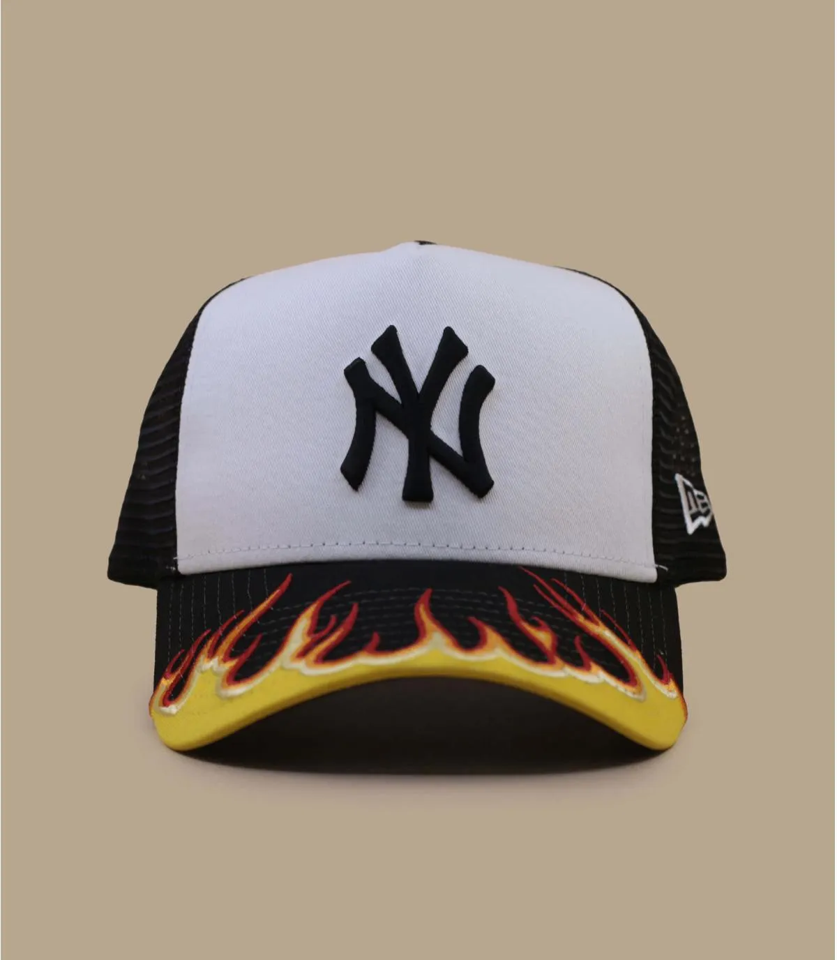 Casquette trucker NY noire flammes - Casquette  Mlb Flame Trucker New York Yankees New Era : Headict