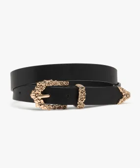 ceinture avec details fleuris en metal dore femme noir standard autres accessoires