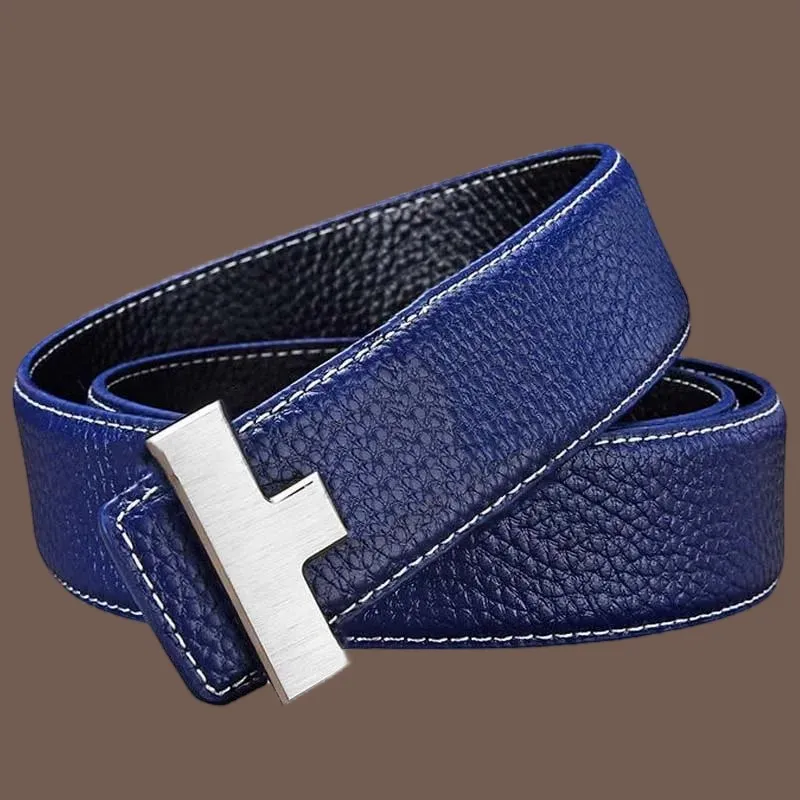 Ceinture De Ceinture Pour Hommes Ceintures En Cuir Litchi Pour Femmes Designer Ceinture Luxe Lisse Boucle Rétro Noire De Luxe No