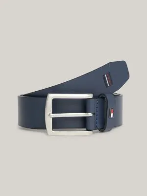 Ceinture Denton en cuir lisse | Bleu | Tommy Hilfiger