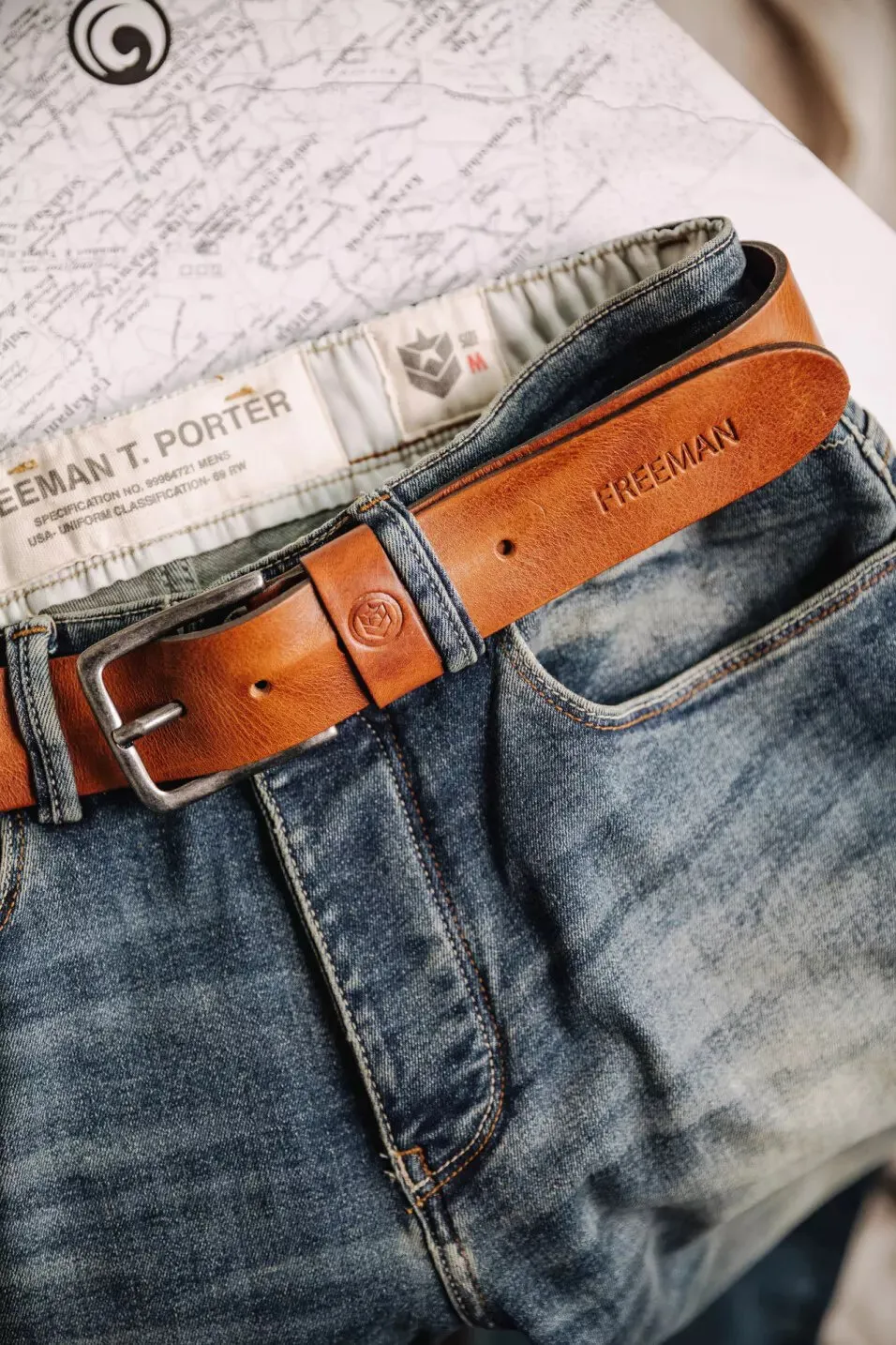 Ceinture en cuir Homme, Cognac Agust  Freeman T.Porter 