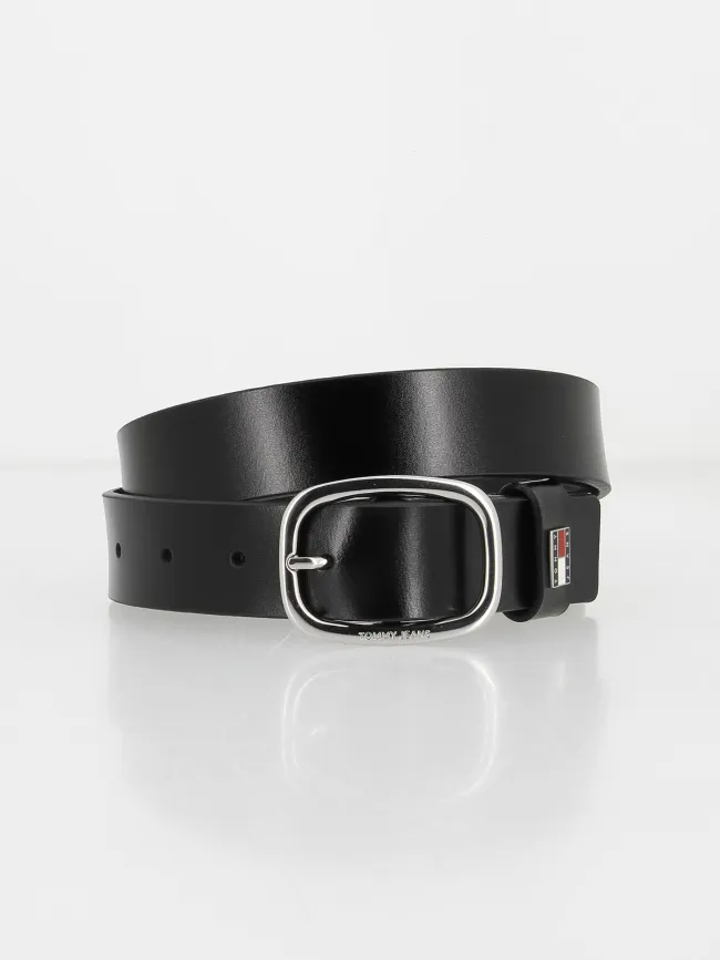 Ceinture en cuir oval 3.0 noir femme - Tommy Jeans | wimod