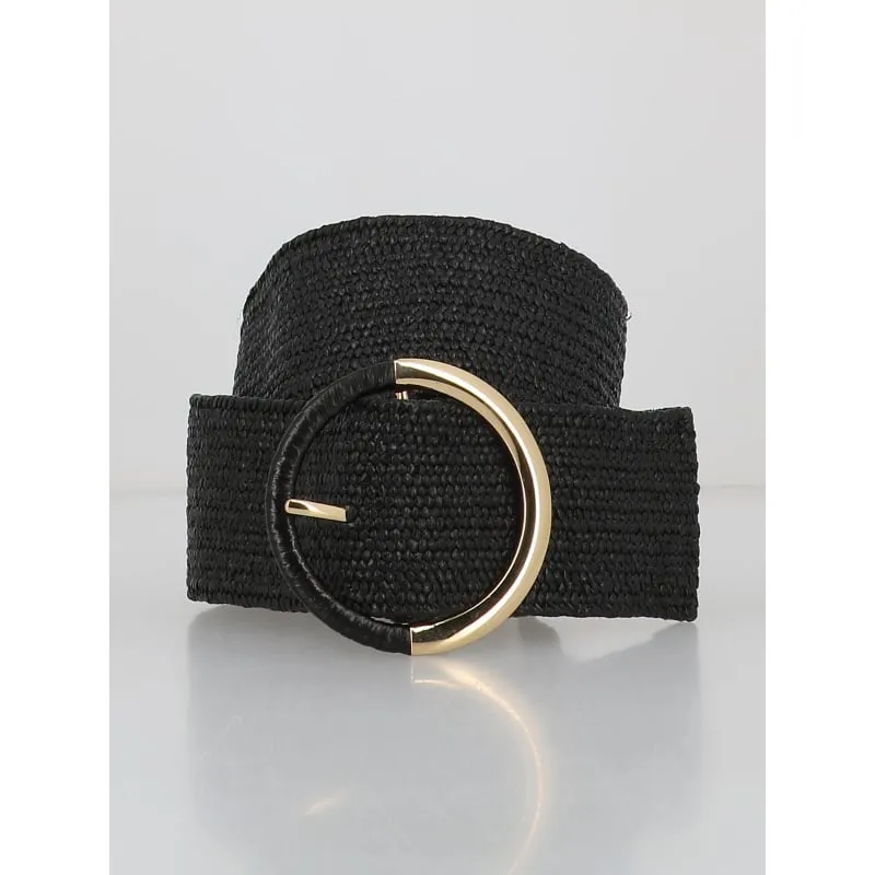 Ceinture en cuir oval 3.0 noir femme - Tommy Jeans | wimod