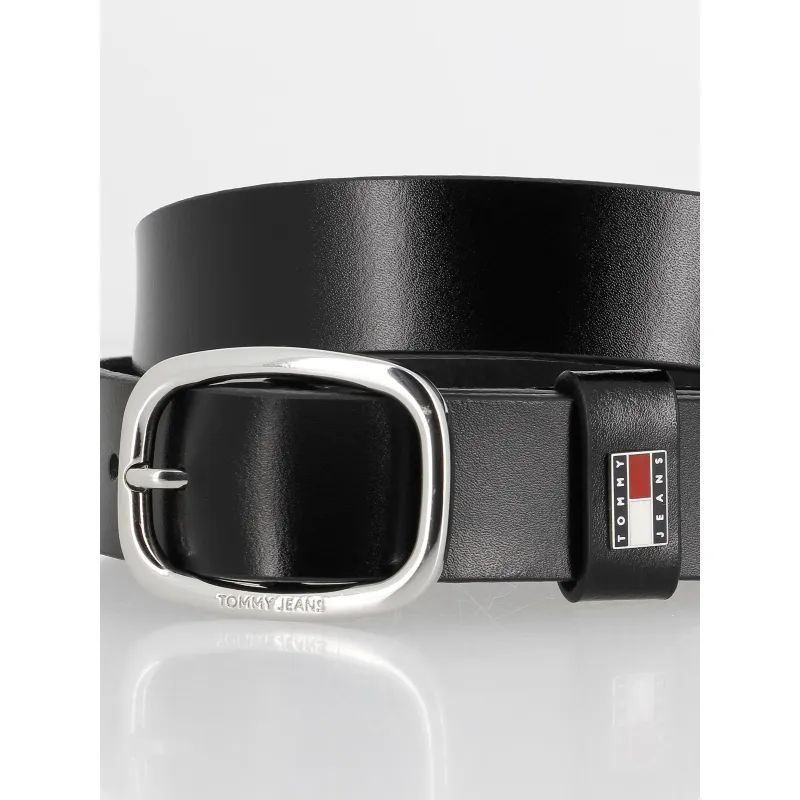 Ceinture en cuir oval 3.0 noir femme - Tommy Jeans | wimod