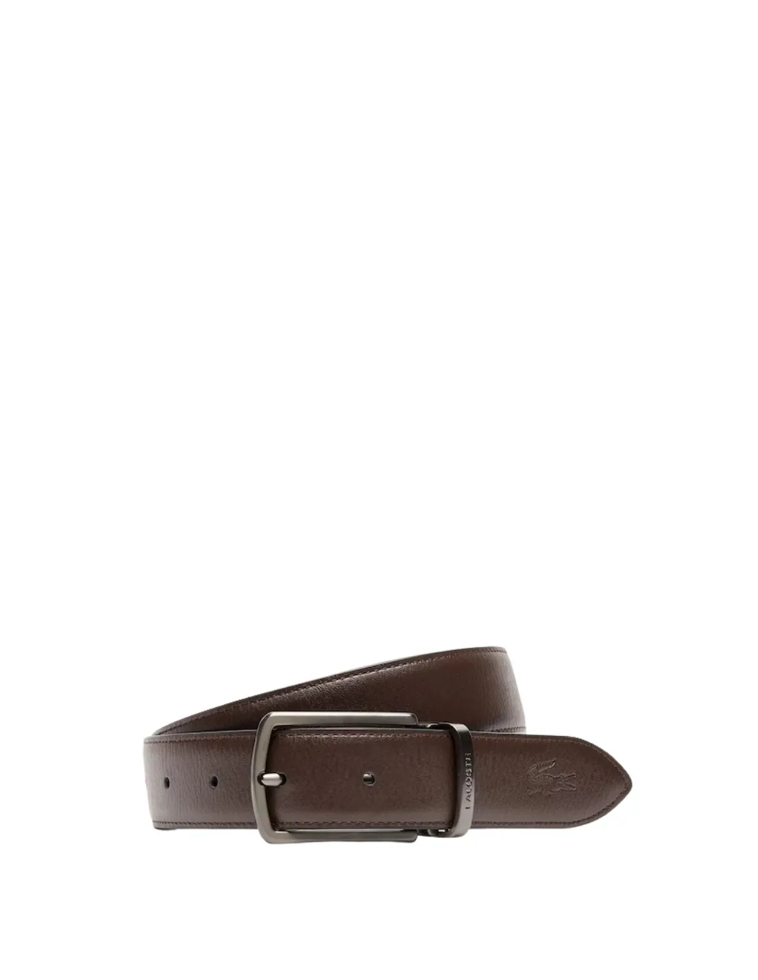 Ceinture Lacoste en cuir homme réversible ref 51070 371 Noir/Marron 110CM