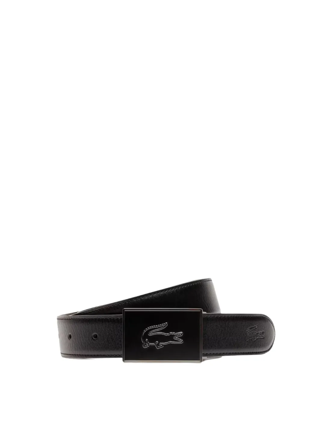 Ceinture Lacoste en cuir homme réversible ref 51070 371 Noir/Marron 110CM