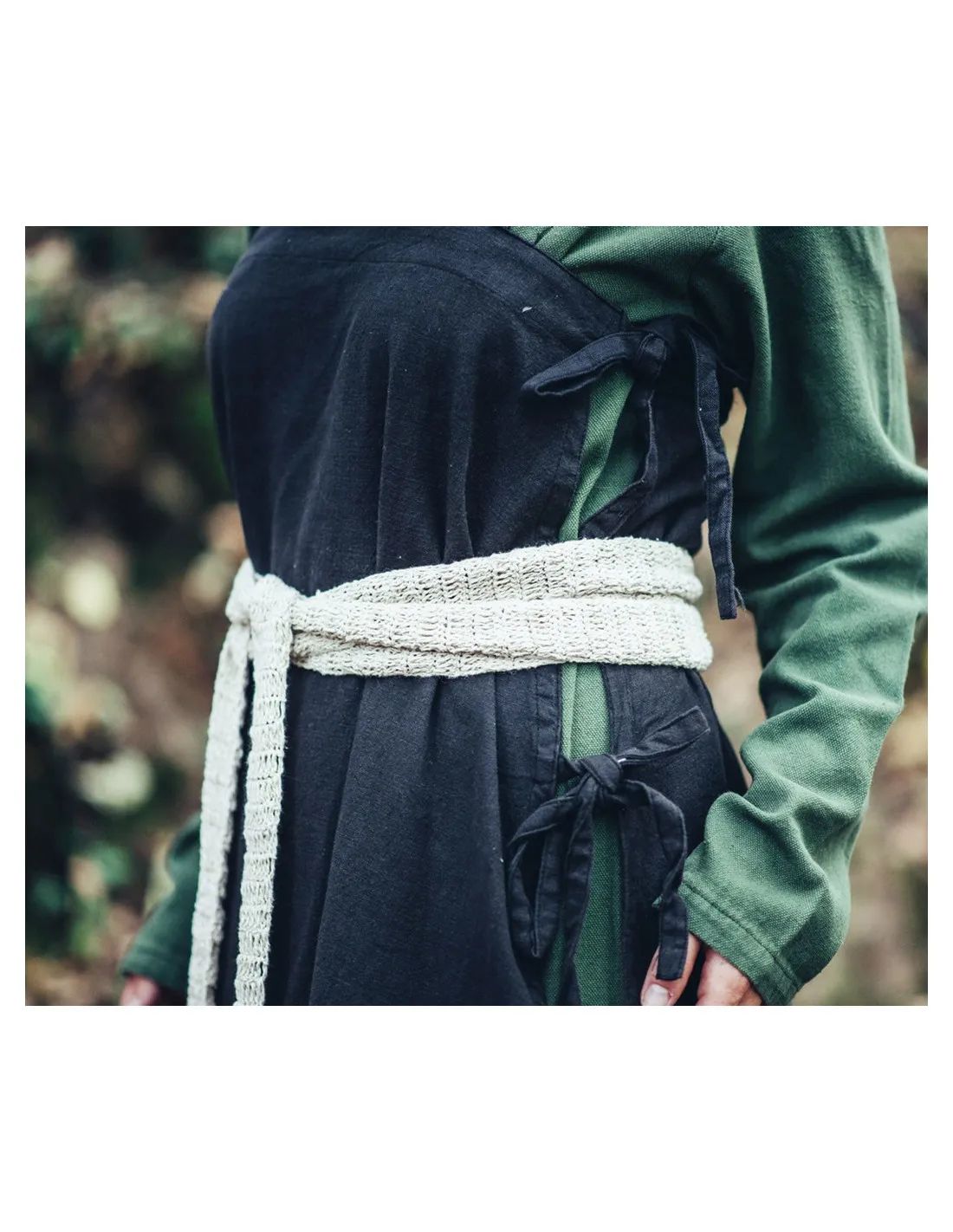 Ceinture médiévale longue en coton blanc naturel ⚔️ Boutique Épées