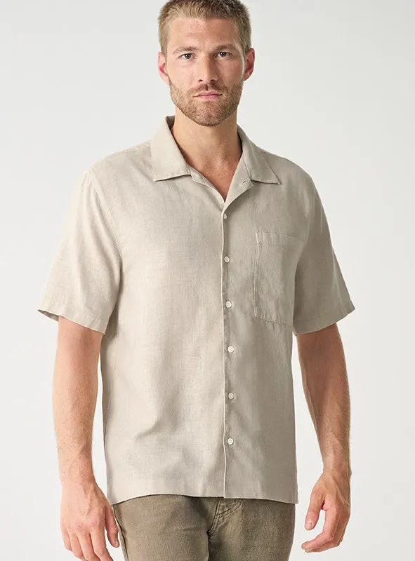 Chemise d'été manches courtes en chanvre et coton bio