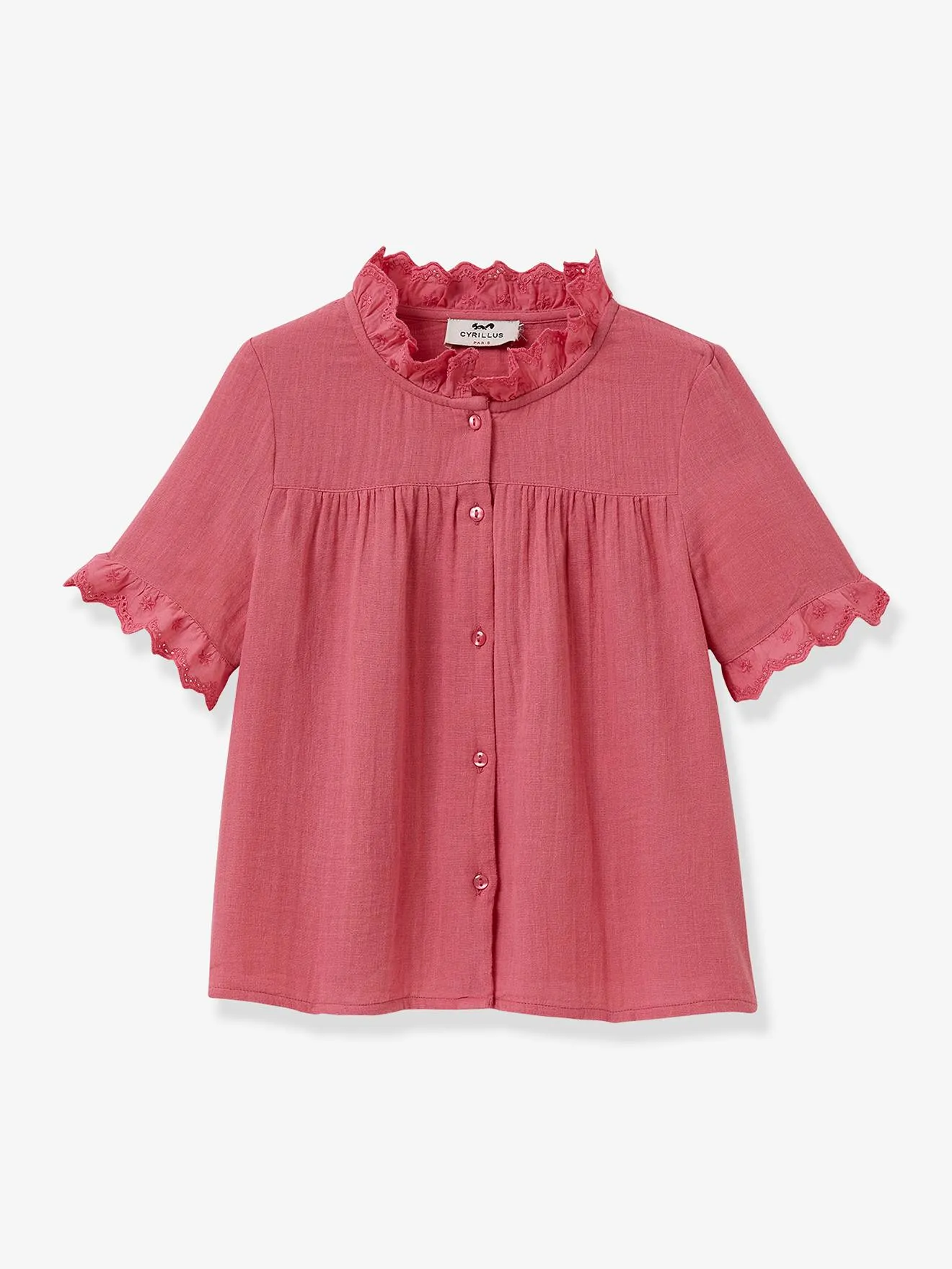 Chemise fille en gaze coton bio CYRILLUS rose - Cyrillus