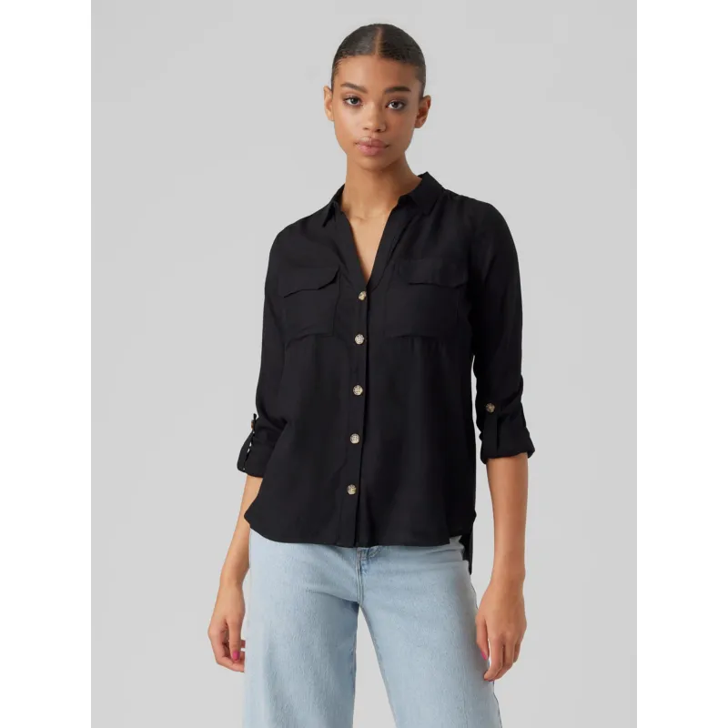 Chemise manches courtes lin blanc femme - Tommy Hilfiger | wimod