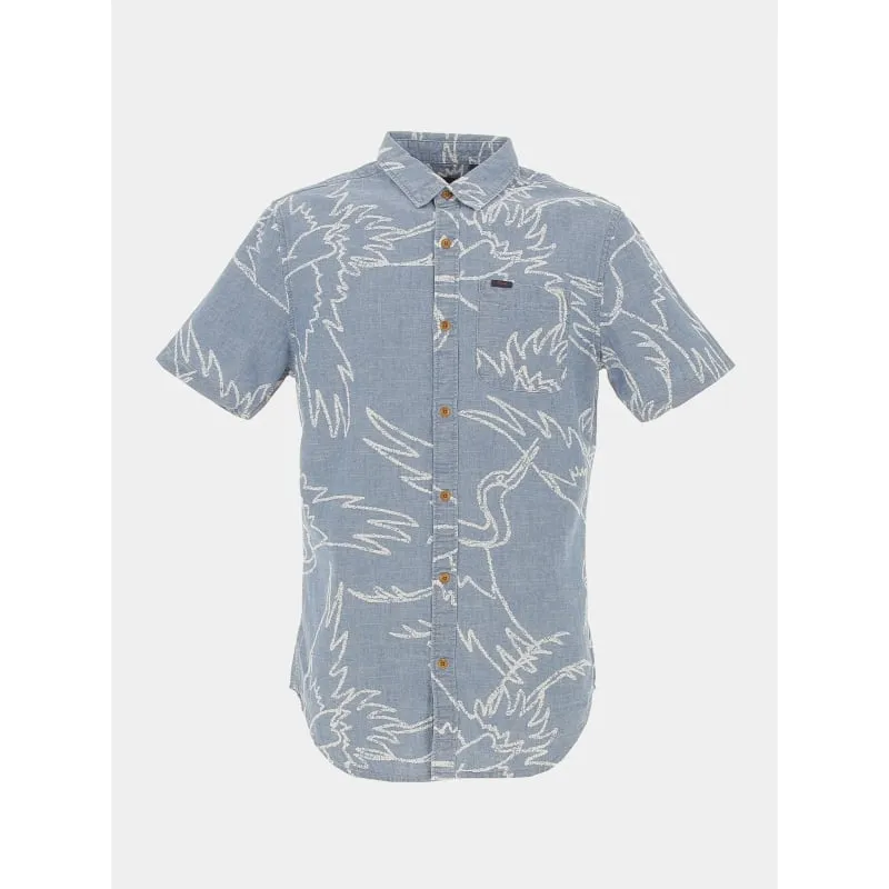 Chemise manches courtes lin bleu homme - Blend | wimod