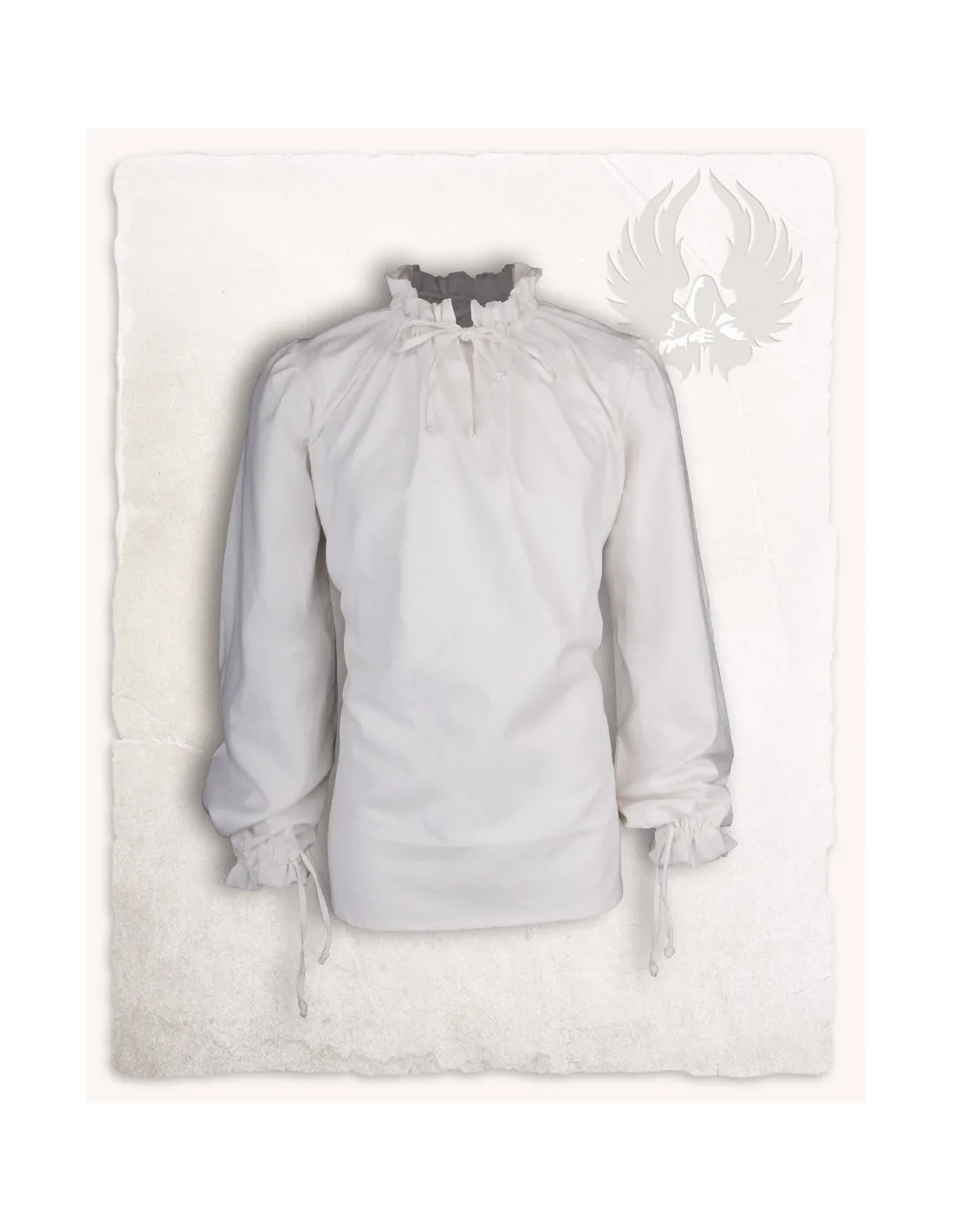 Chemise médiévale à manches longues Bastian en crème ⚔️ Boutique Épées