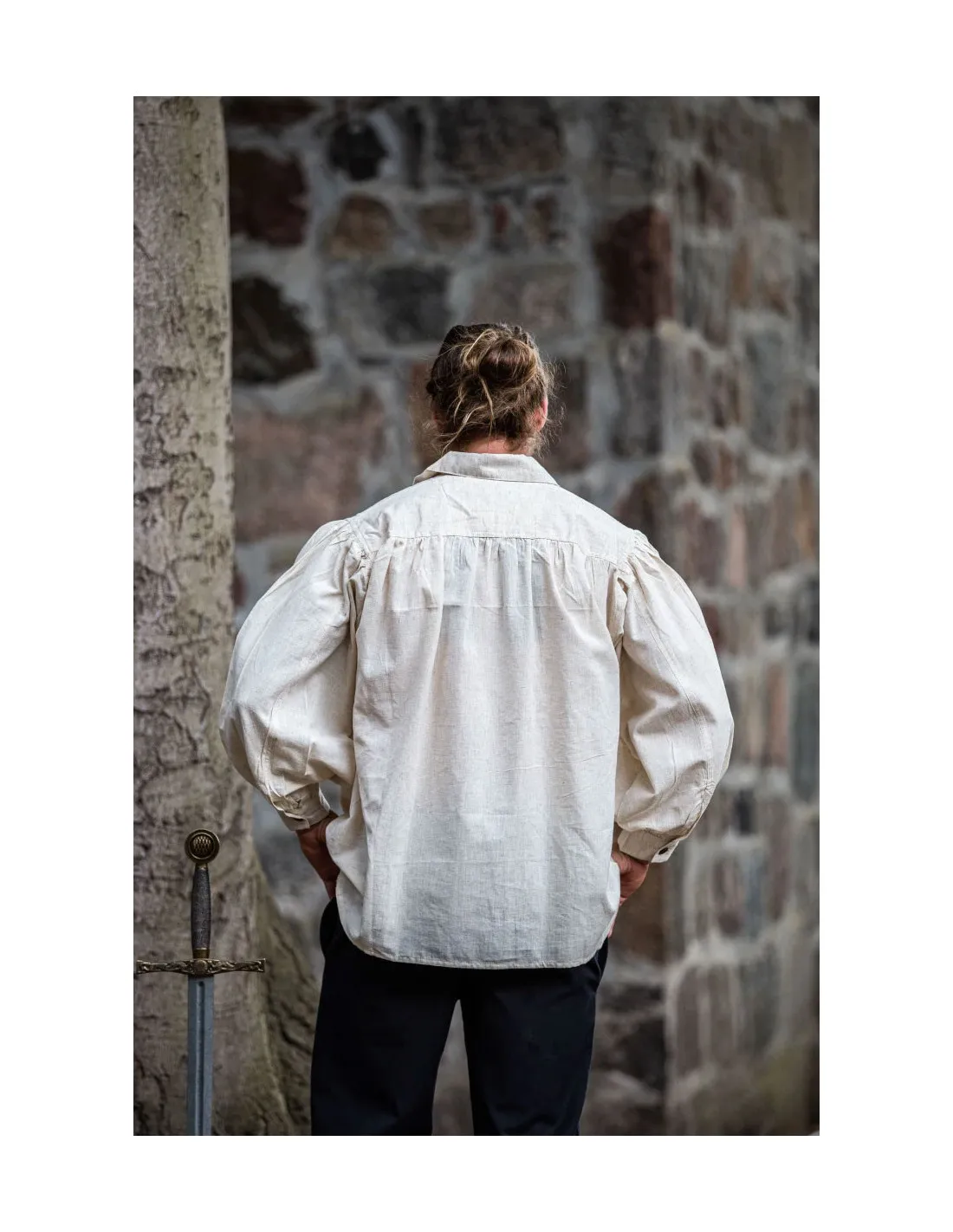 Chemise pirate Artur à lacets, couleur blanc naturel ⚔️ Boutique Épées