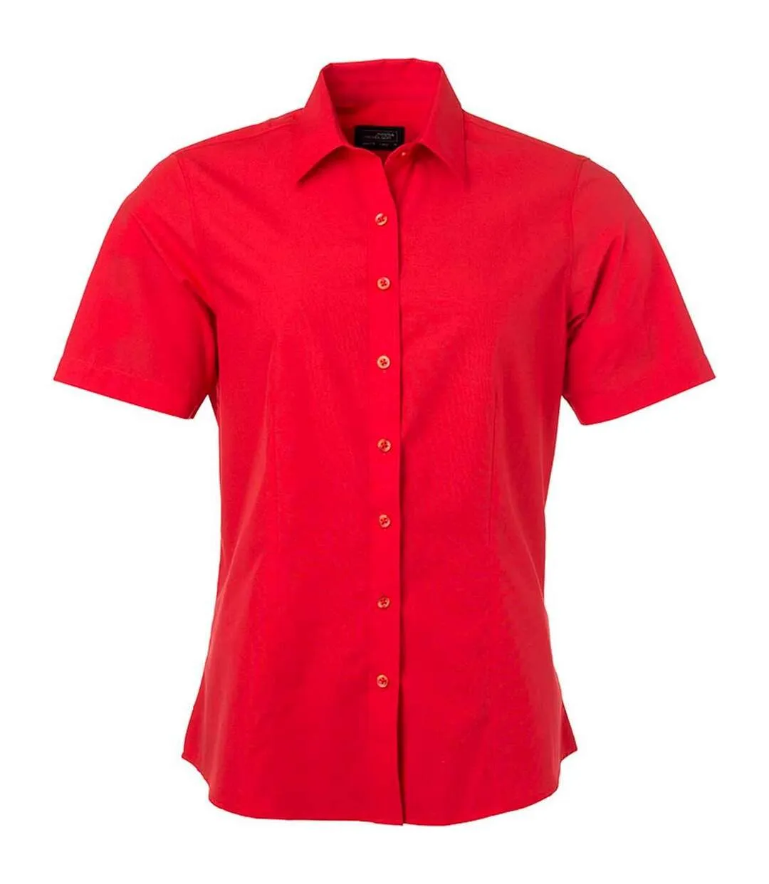 chemise popeline manches courtes - JN679 - femme - rouge tomate