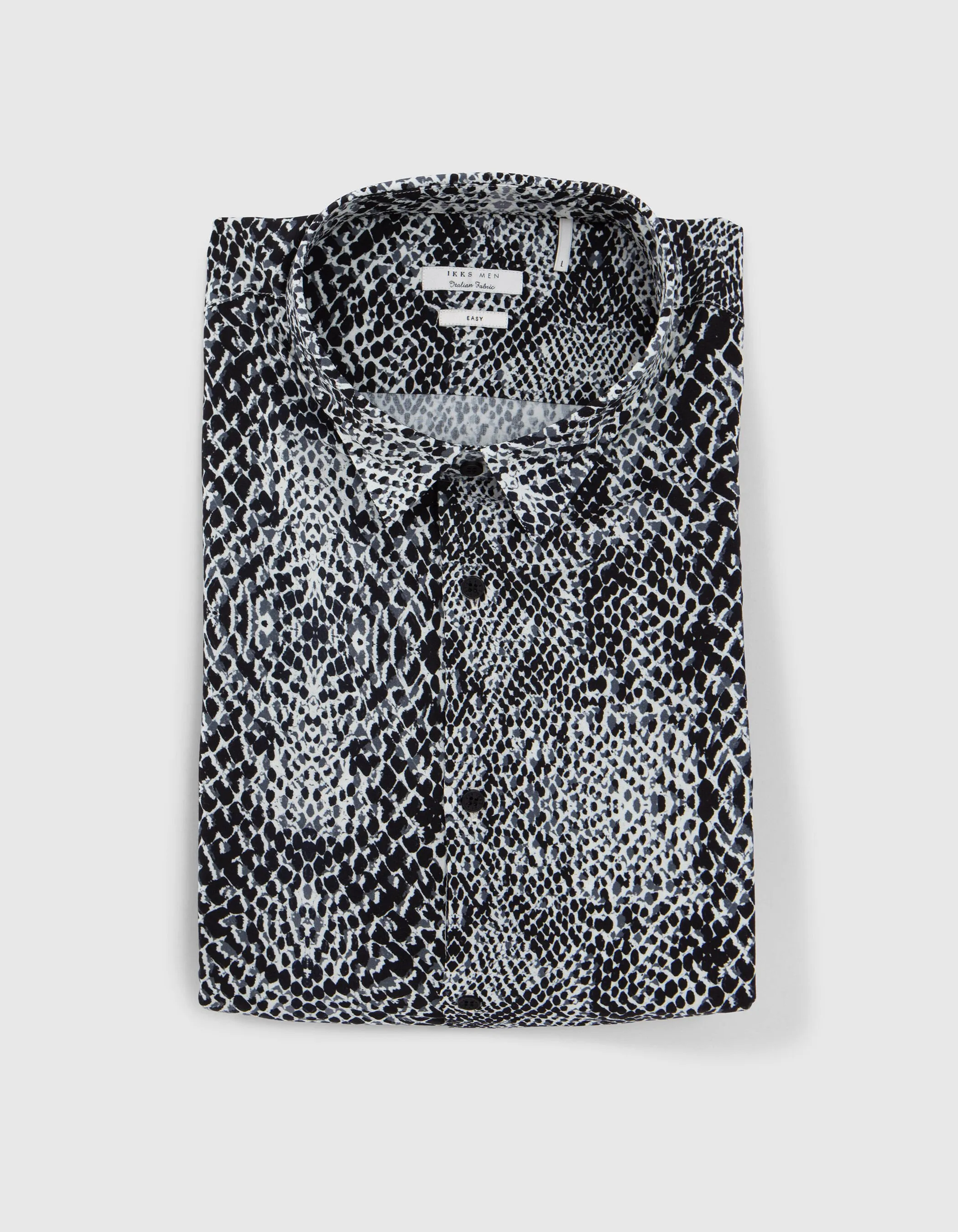 Chemise REGULAR noire LENZING™ ECOVERO™ effet python Homme