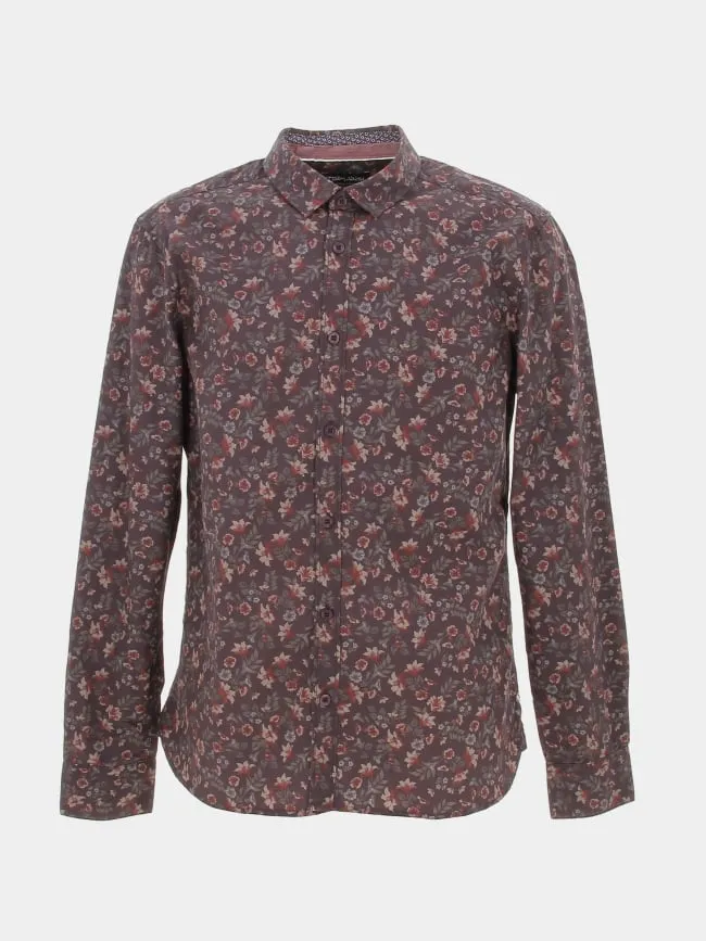 Chemise à fleurs axel bordeaux homme - Teddy Smith | wimod