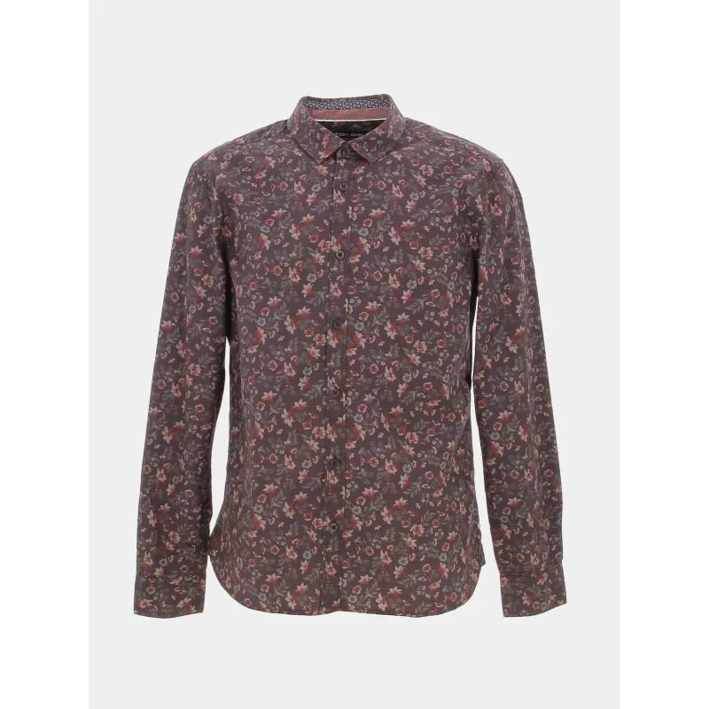 Chemise à fleurs axel bordeaux homme - Teddy Smith | wimod