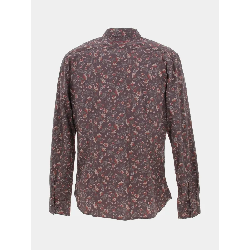 Chemise à fleurs axel bordeaux homme - Teddy Smith | wimod