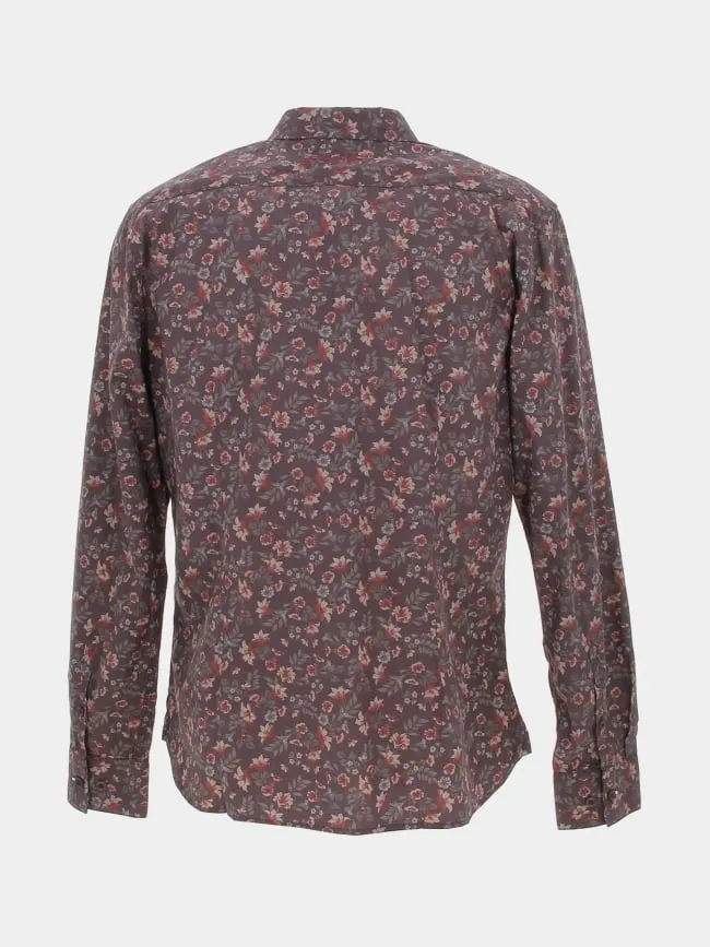 Chemise à fleurs axel bordeaux homme - Teddy Smith | wimod