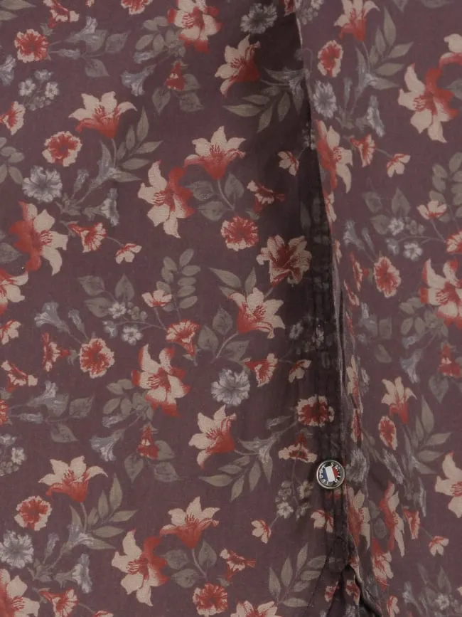 Chemise à fleurs axel bordeaux homme - Teddy Smith | wimod