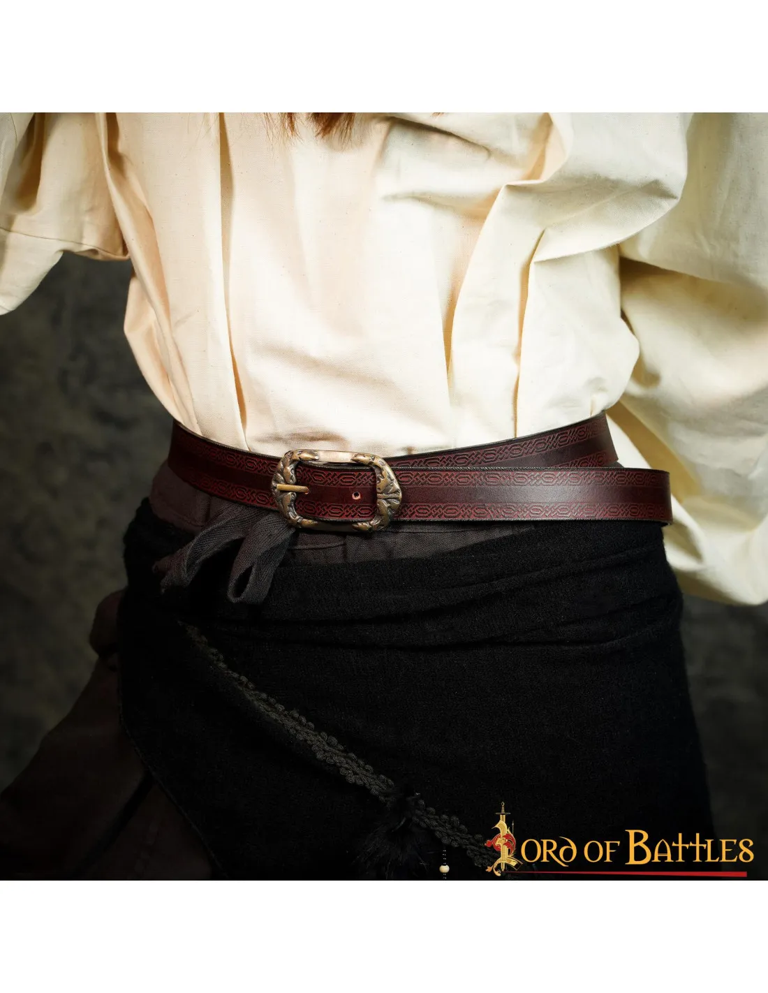 Conception en relief de ceinture médiévale marron ⚔️ Boutique Épées